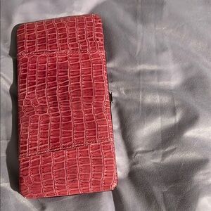 Pink Crocodile Embossed Wallet